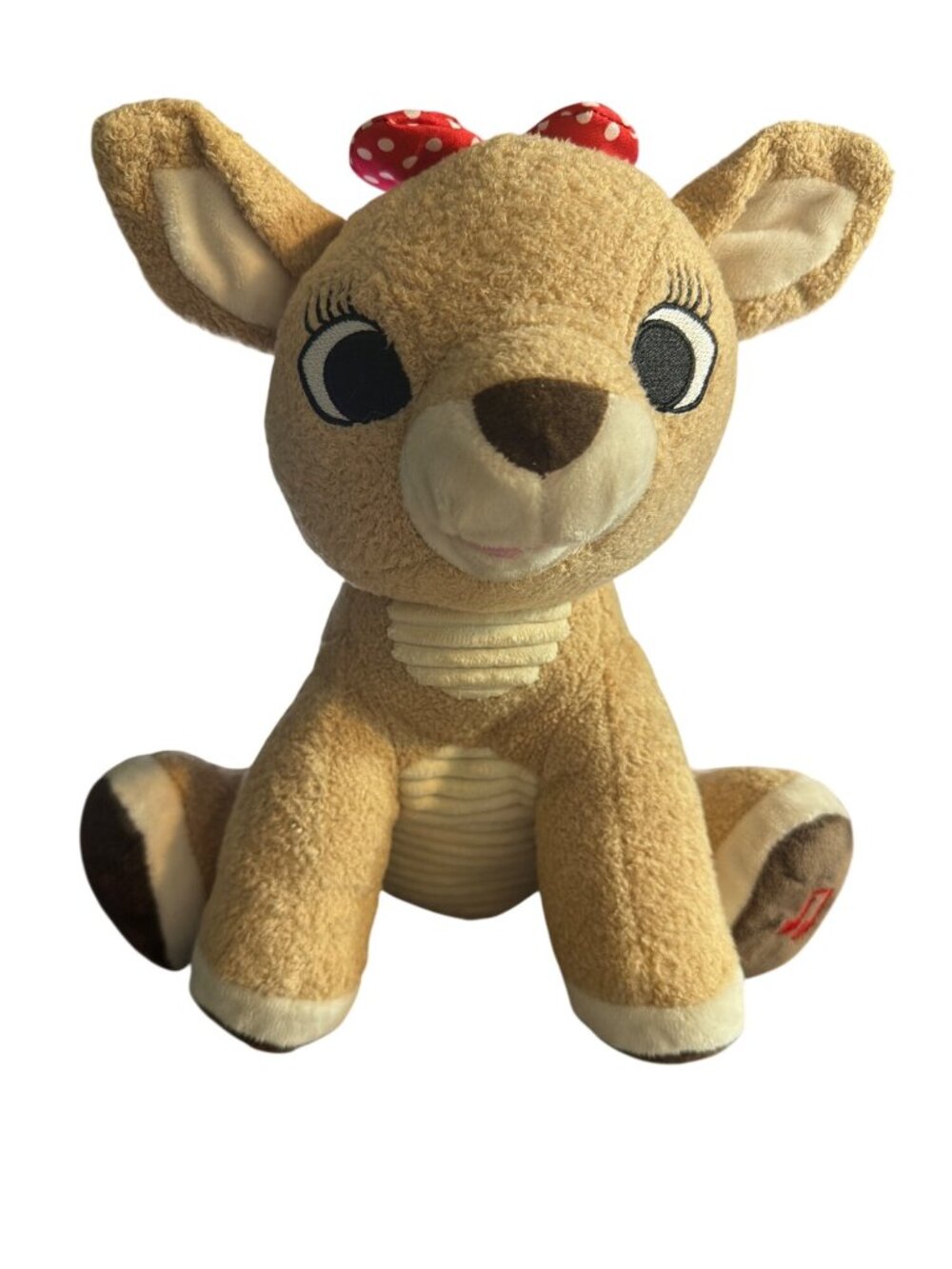 Rudolph The Red Nosed Reindeer Clarice Plush Toy Bow Musical Lights Up Working